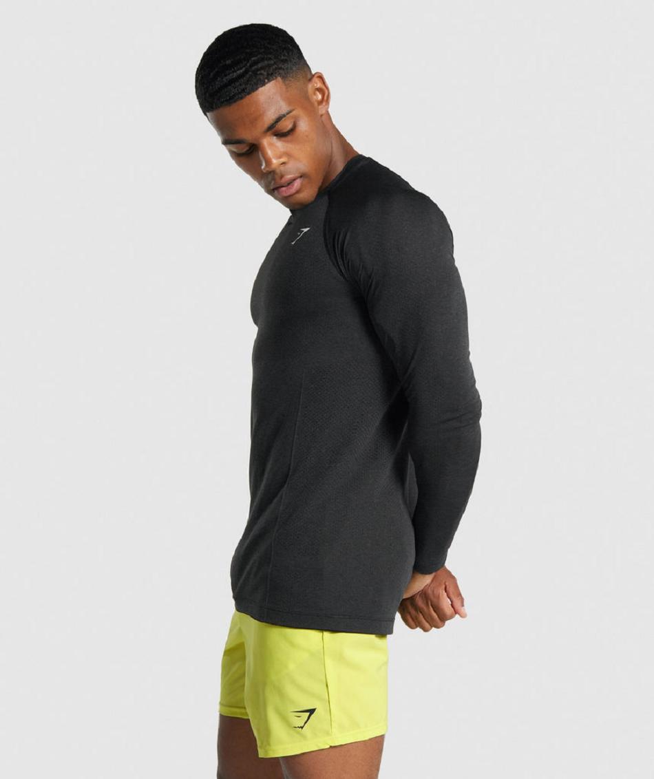 Long Sleeve Gymshark Vital Light Seamless Hombre Negras | CO 3517ZUT